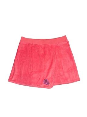 Women’s Coral Pink Terry Cloth Cover-Up Skirt Hibiscus Flower XL dELiA*s